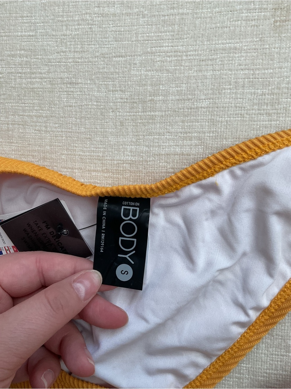 Cotton On Mustard Ribbed Bikini Bottoms - Picture 4 of 4